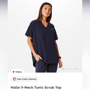 Figs Navy Halle Tunic Scrub Top XXL